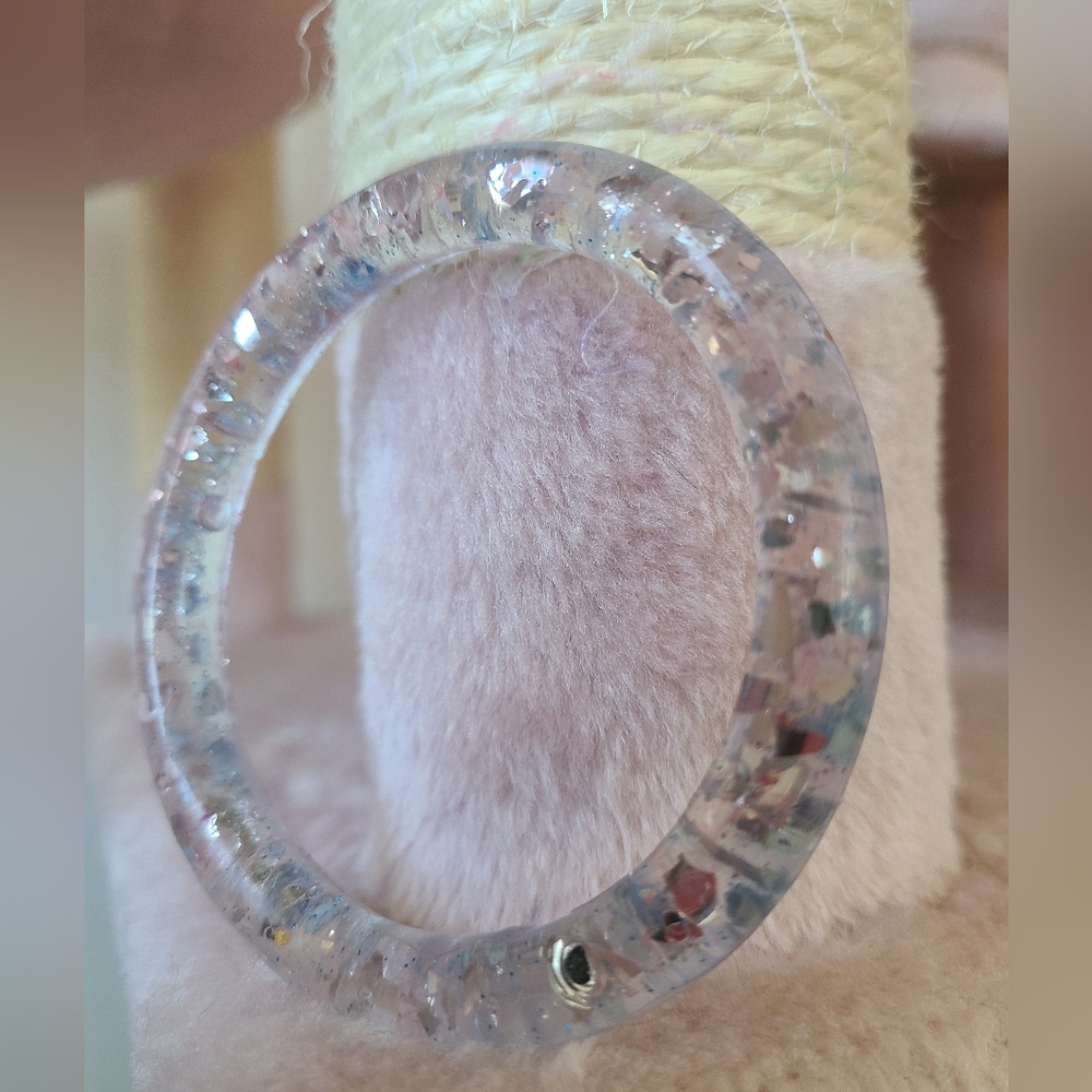 Clear Glitter Resin Bangle